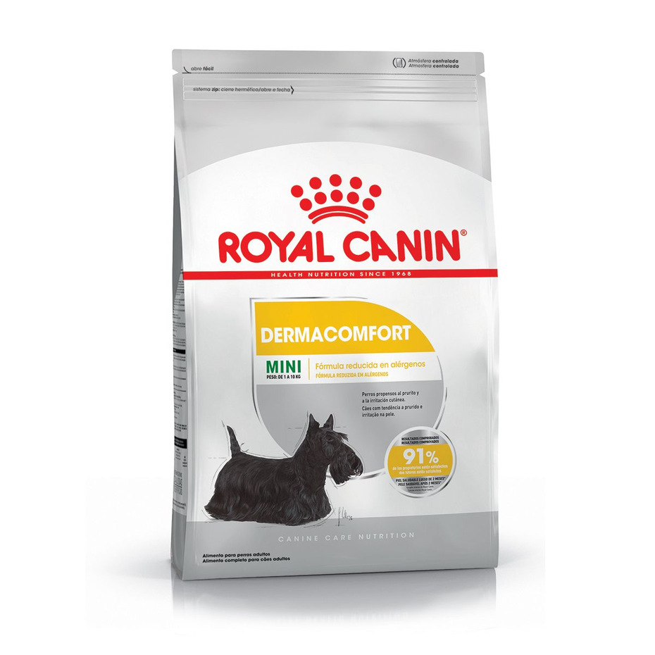 Envase de alimento Royal Canin Mini Dermacomfort para perros
