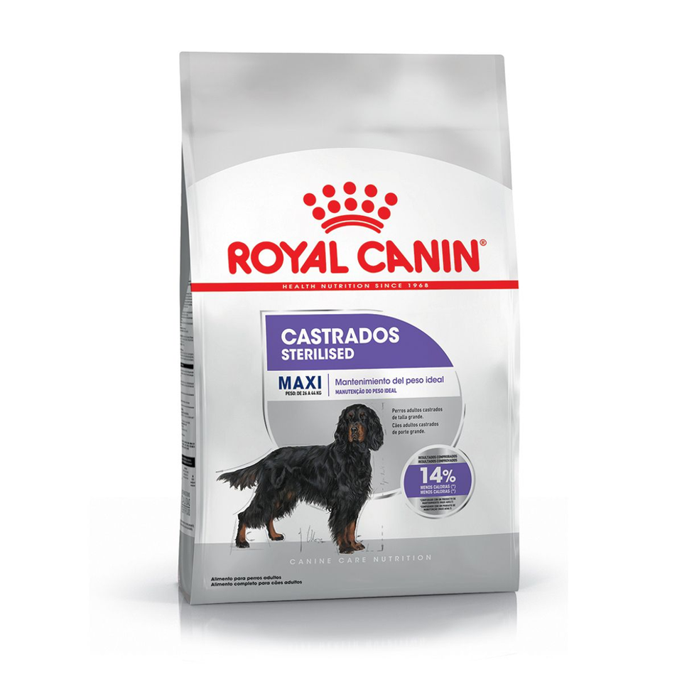 Envase de alimento Royal Canin Maxi Castrados para perros