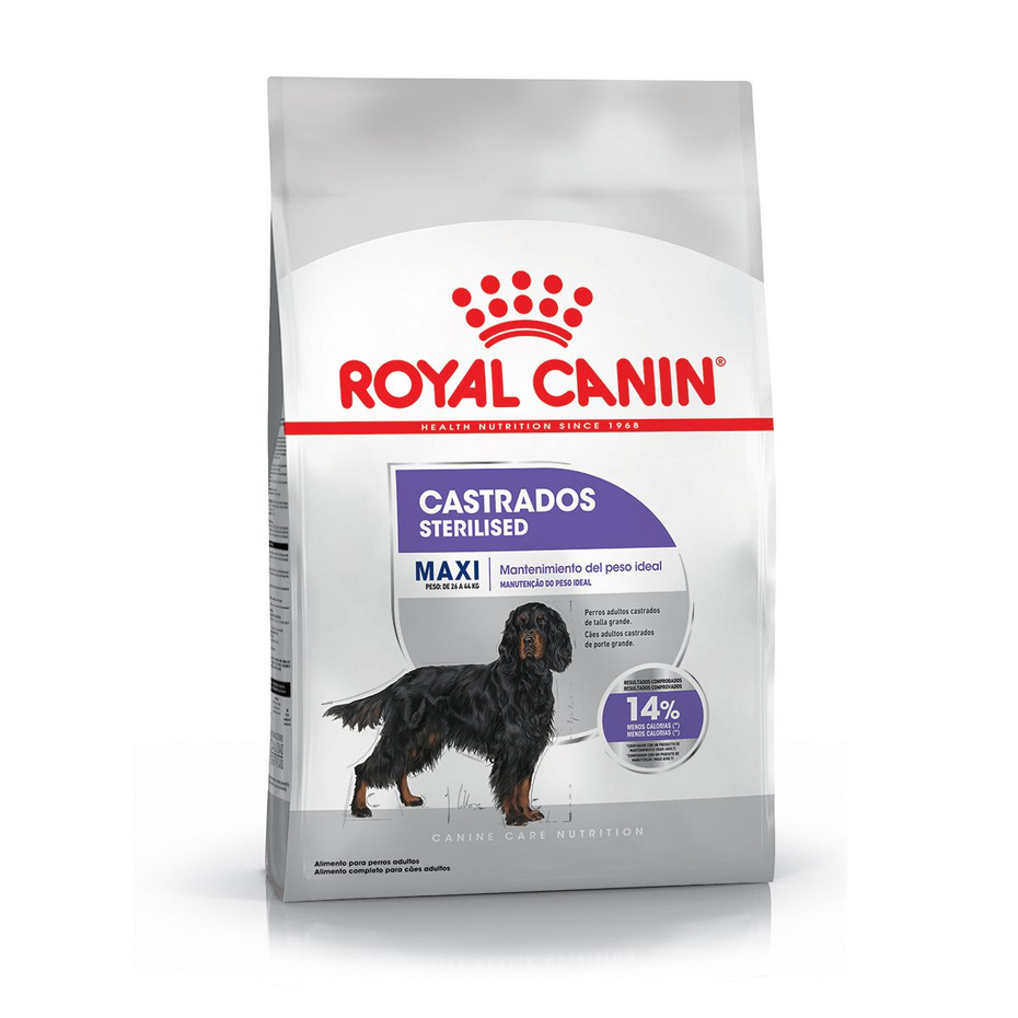 Envase de alimento Royal Canin Maxi Castrados para perros