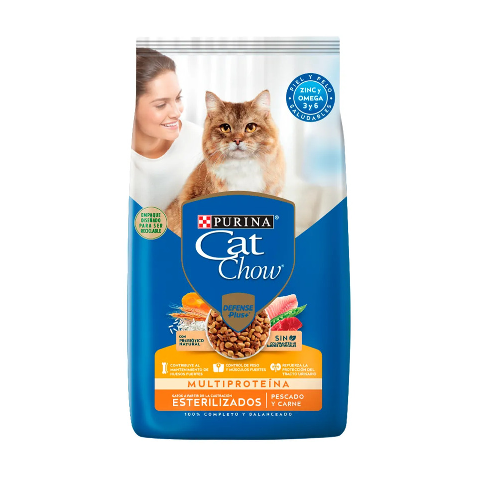 Envase de alimento Cat Chow Esterilizados Pescado Defense Plus para gatos
