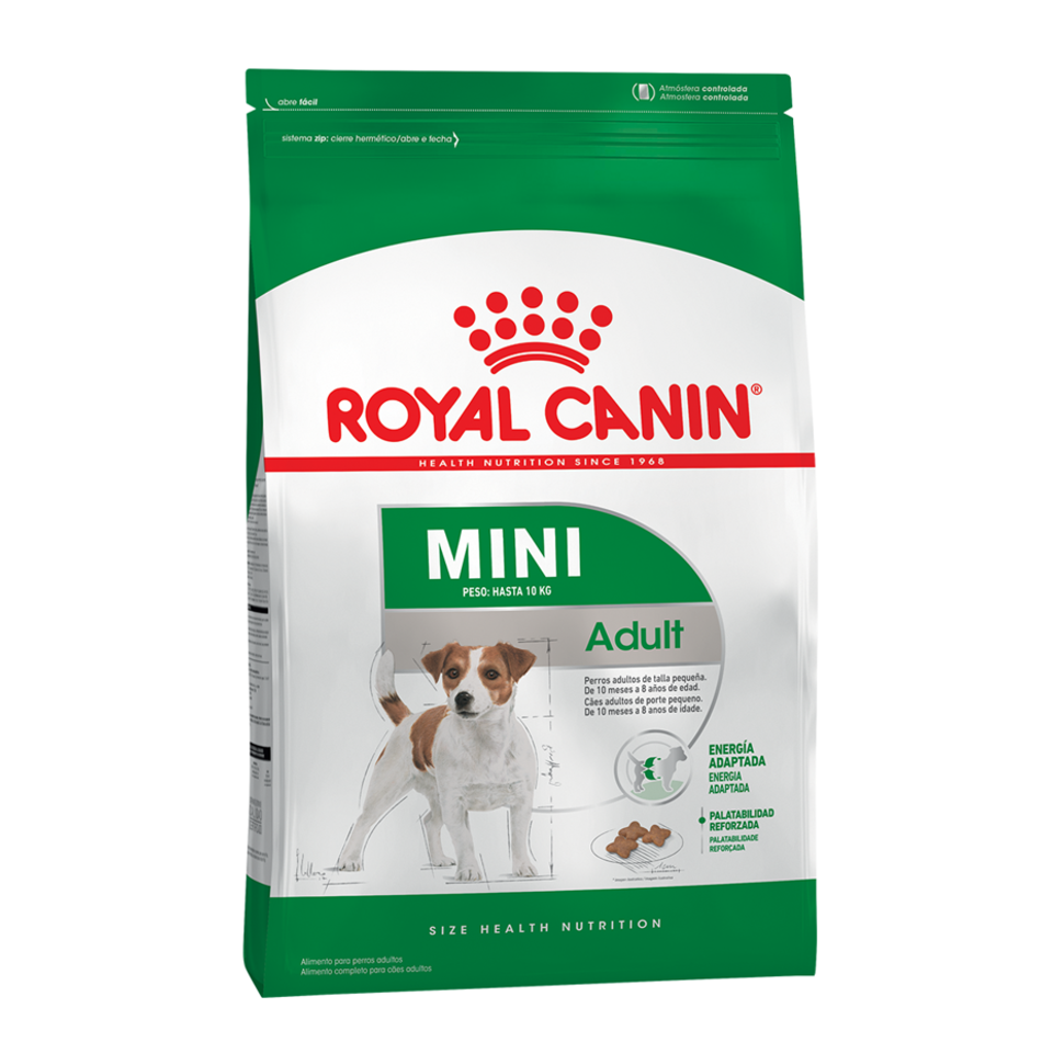 Envase de alimento Royal Canin Mini Adult para perros