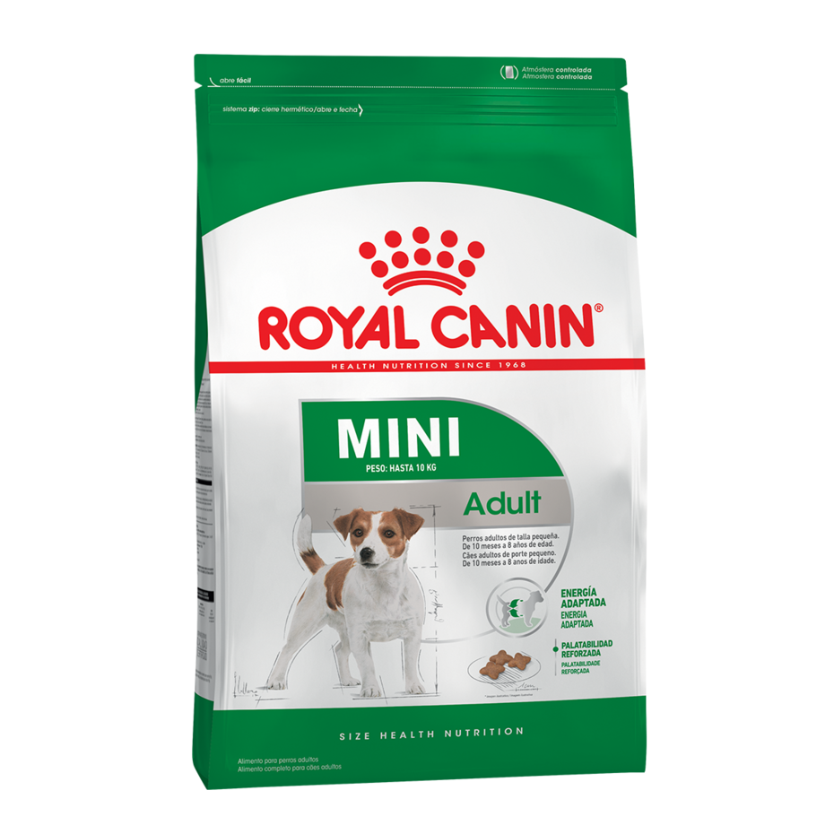 Envase de alimento Royal Canin Mini Adult para perros
