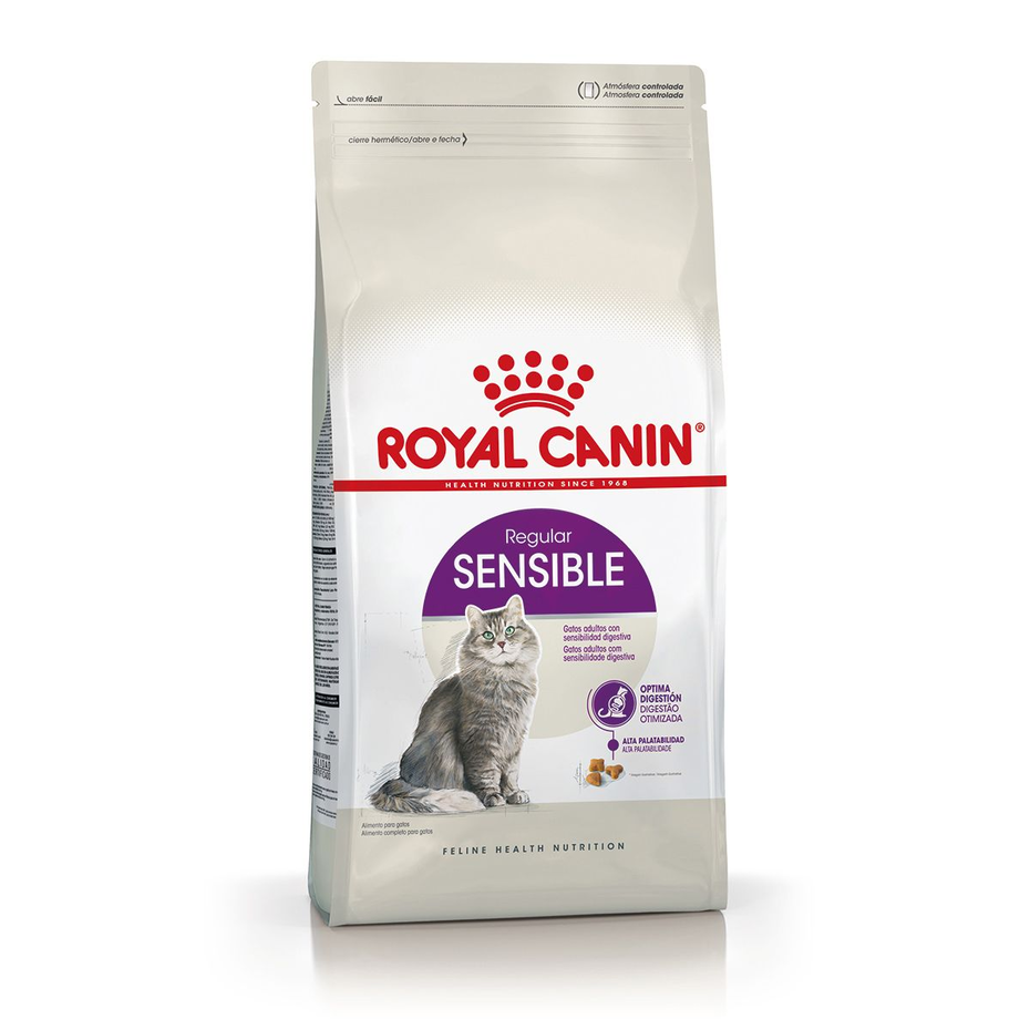 Envase de alimento Royal Canin Sensible para gatos