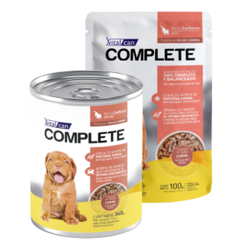 Vital Can Complete - Perros Cachorros - Húmedo - Trocitos en Salsa - Carne