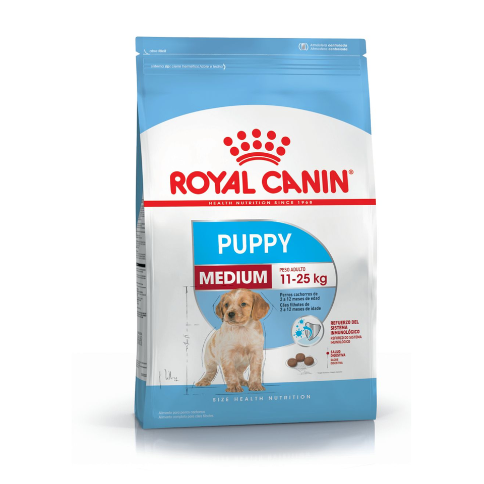 Envase de alimento Royal Canin Medium Puppy para perros