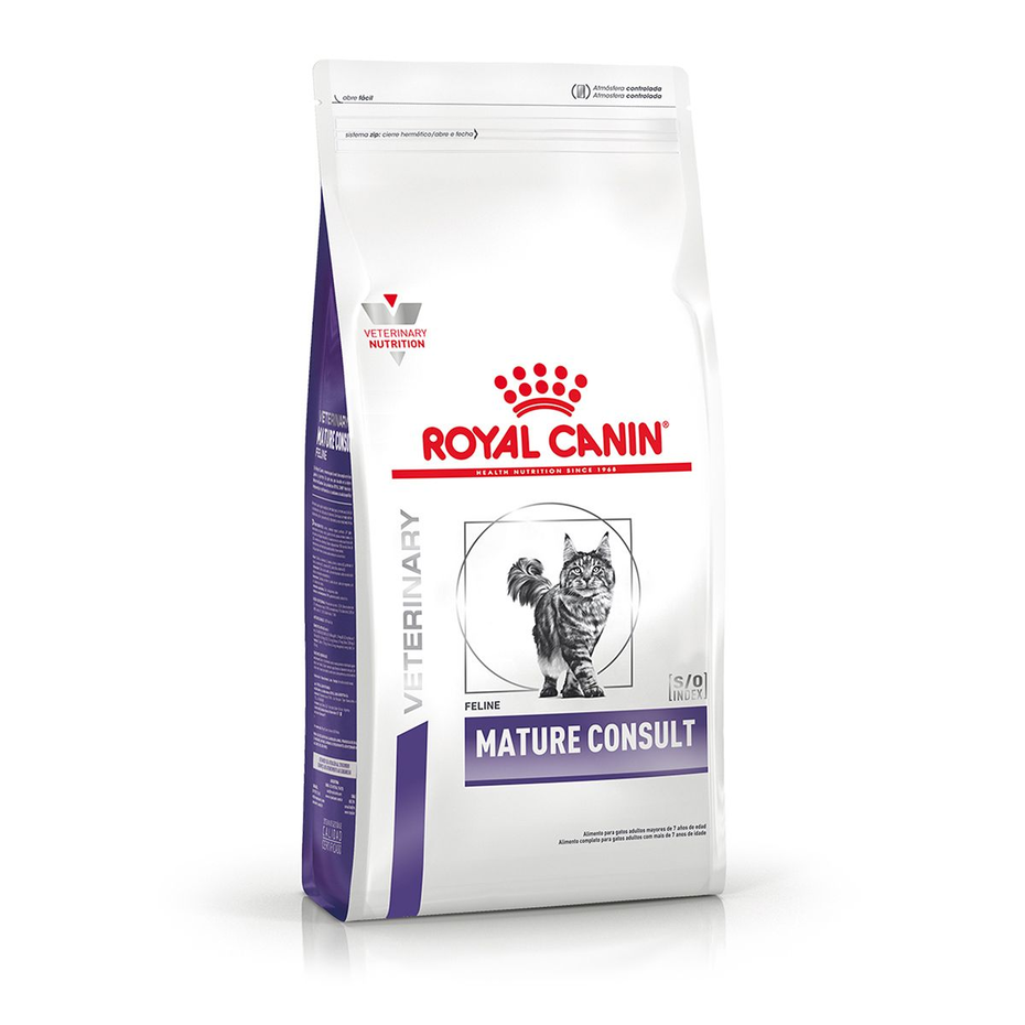 Envase de alimento Royal Canin Mature Consult para gatos