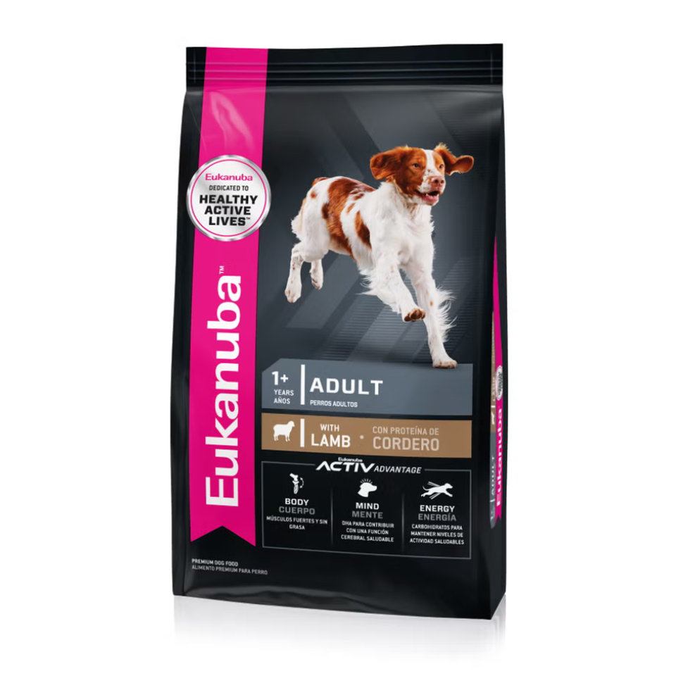 Bolsa de alimento Eukanuba Adult Lamb con cordero para perros adultos