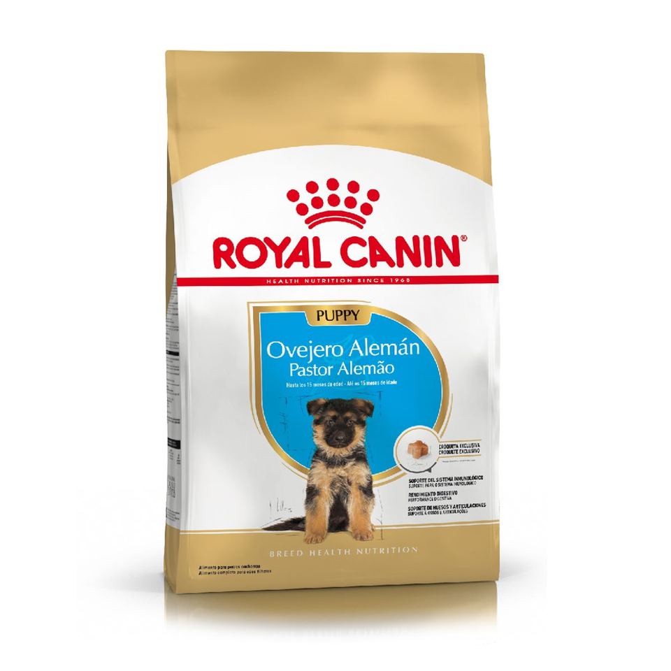 Envase de alimento Royal Canin Ovejero Alemán Puppy para perros