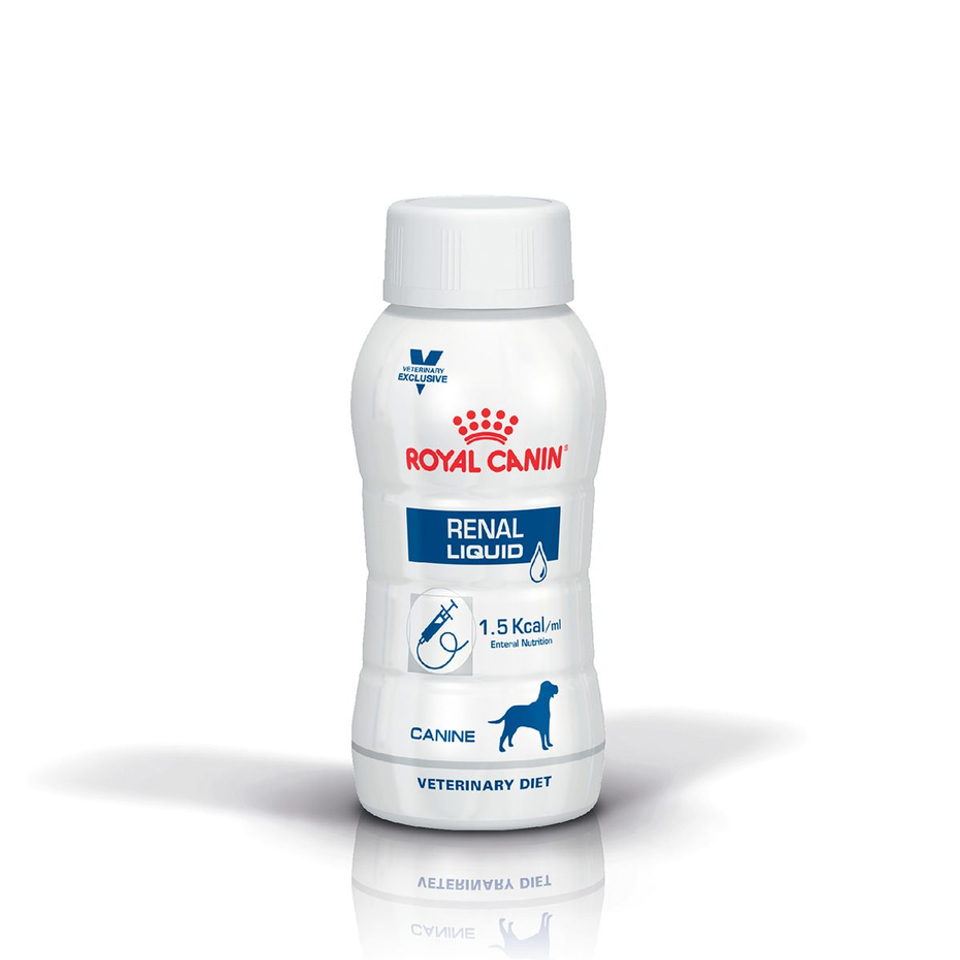 Envase de alimento Royal Canin Renal Dog Liquid para perros