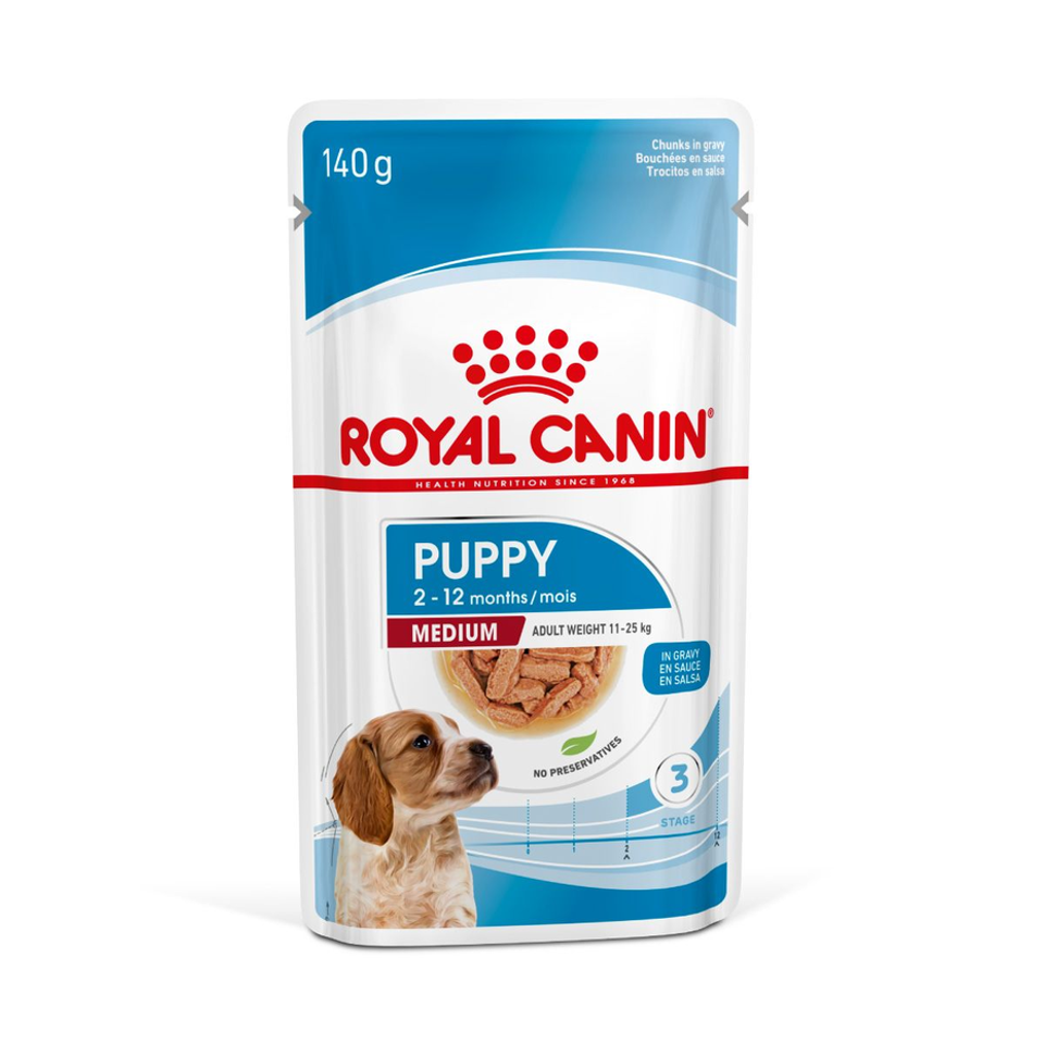 Envase de alimento Royal Canin Medium Puppy para perros
