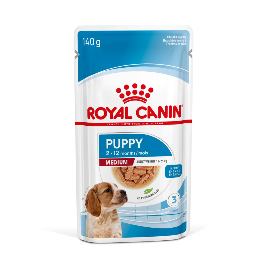 Envase de alimento Royal Canin Medium Puppy para perros