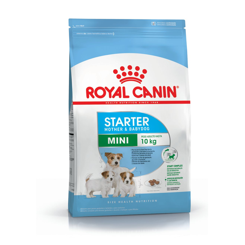 Envase de alimento Royal Canin Mini Starter para perros