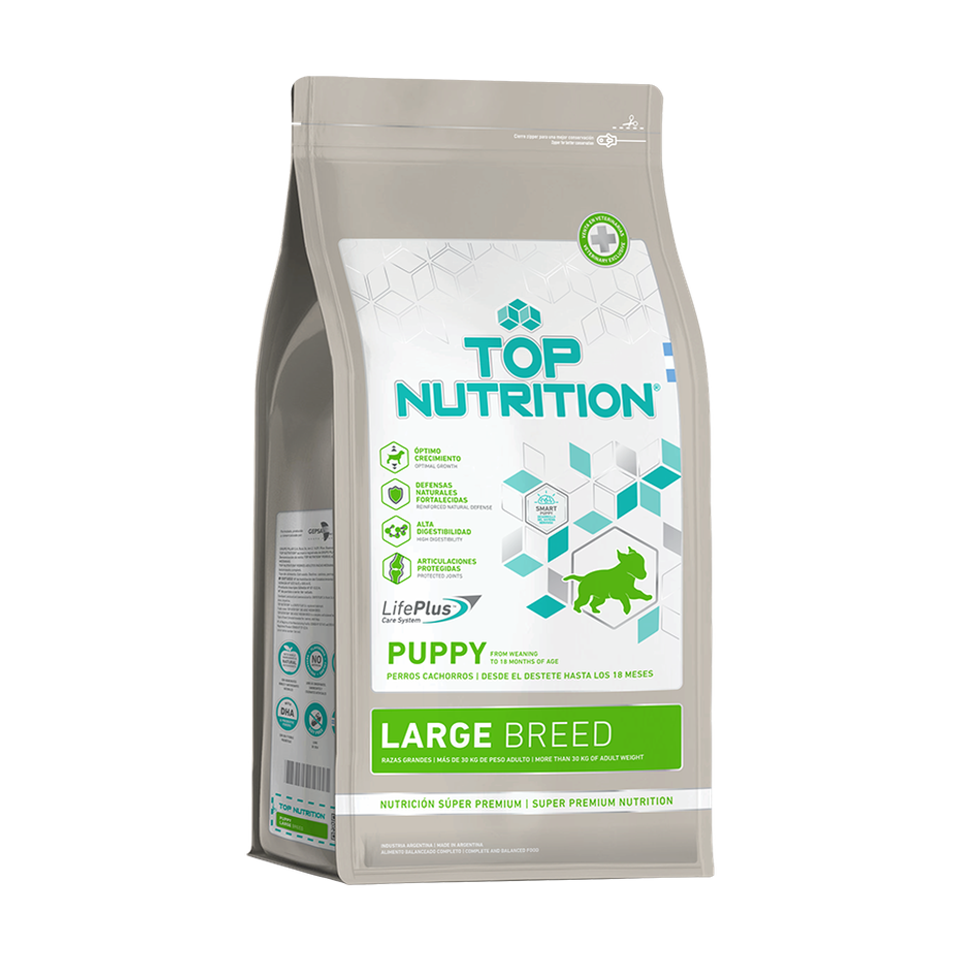 Envase Top Nutrition - Perros - Cachorros Razas Grandes - Seco
