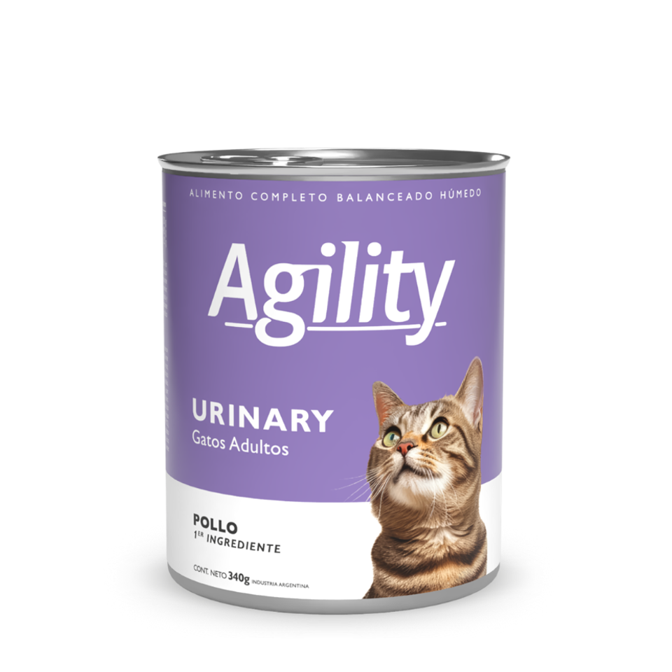 Lata Agility Urinary para gatos adultos con pollo, de 340 g