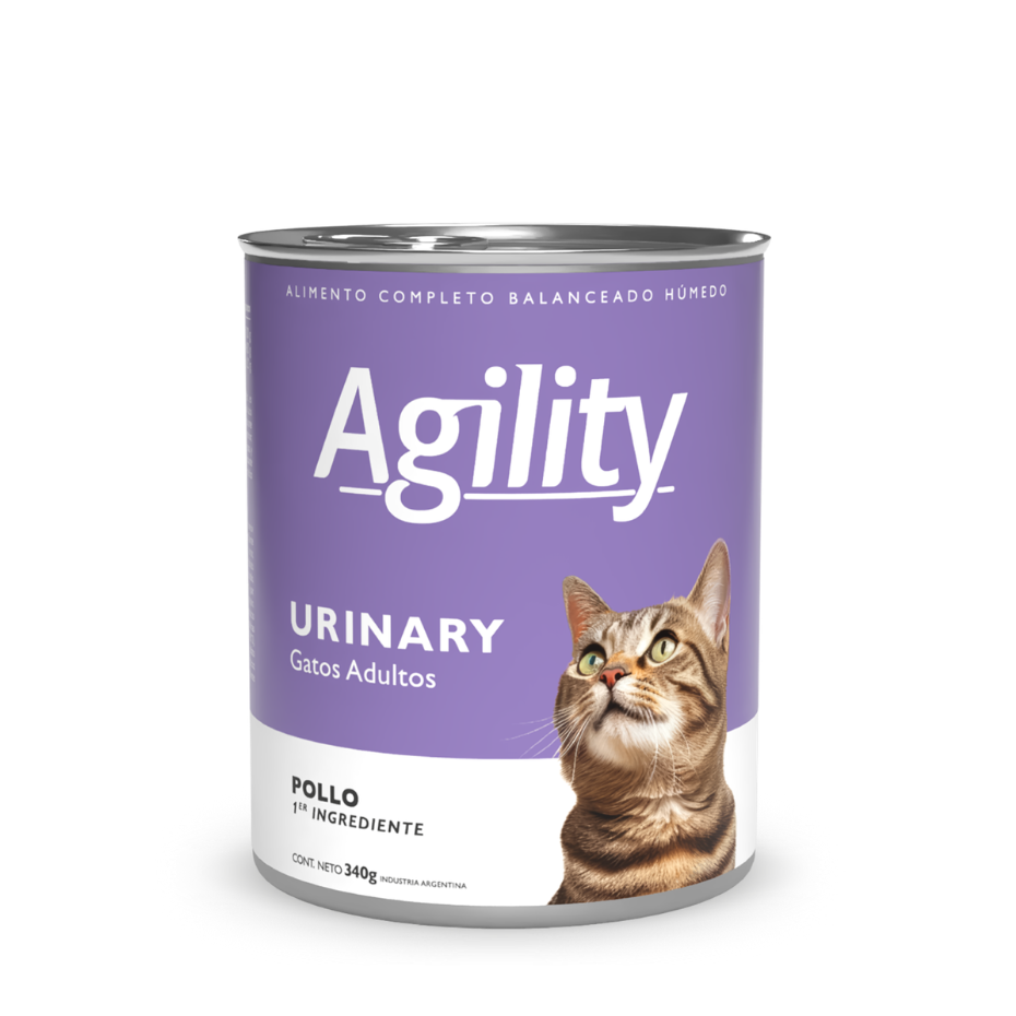 Lata Agility Urinary para gatos adultos con pollo, de 340 g