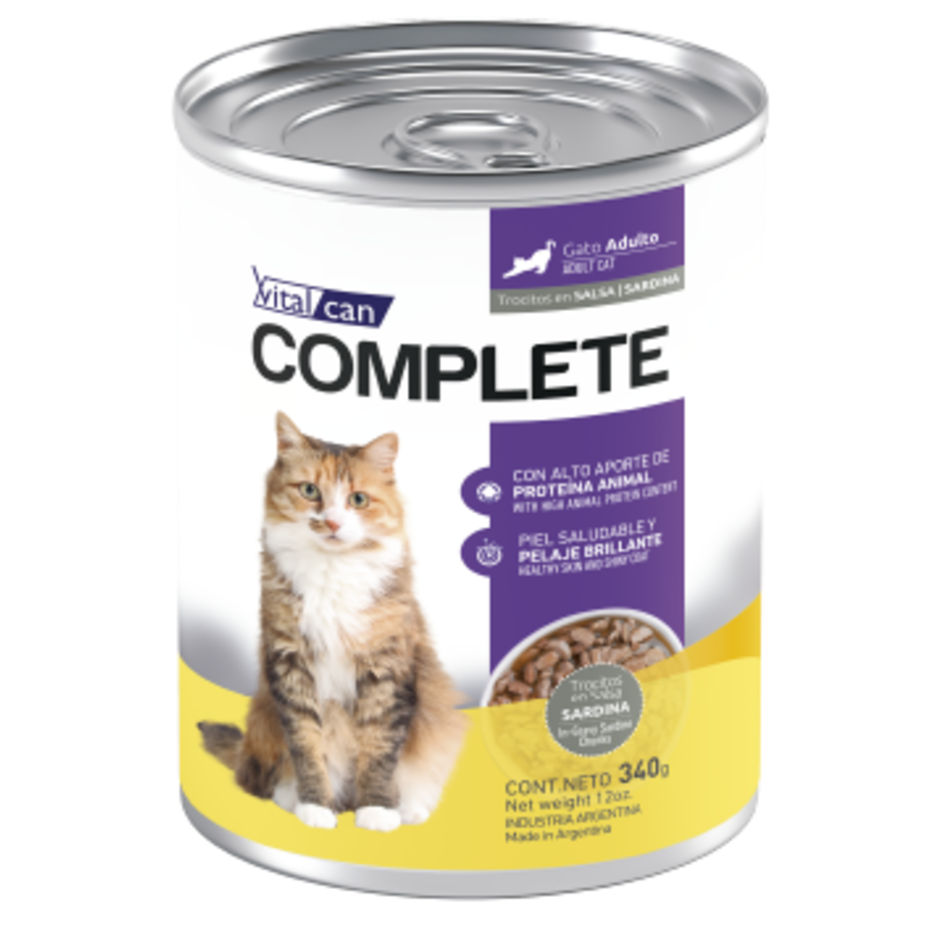 Vital Can Complete - Gatos Adultos - Húmedo - Trocitos en Salsa - Sardina