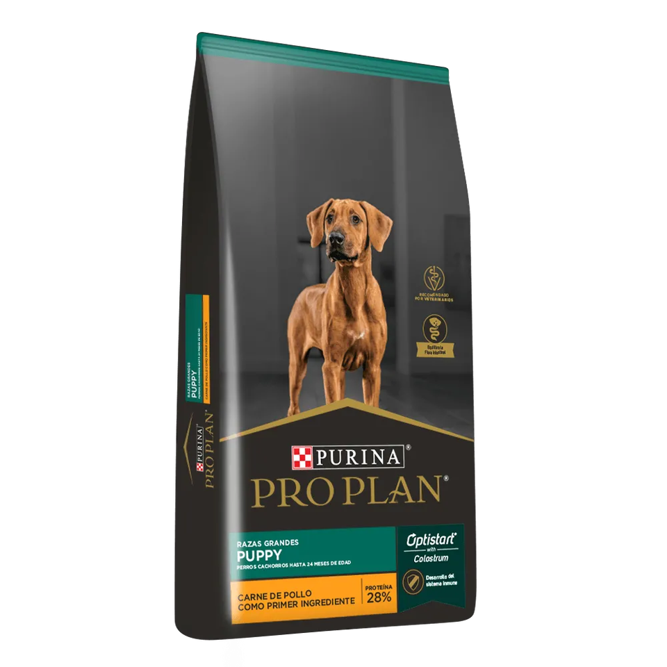 Envase de alimento Pro Plan Puppy razas grandes para perros
