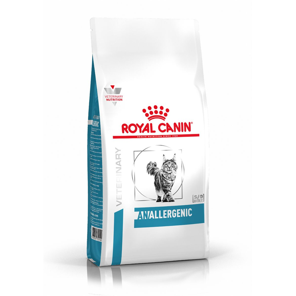 Envase de alimento Royal Canin Anallergenic Feline para gatos