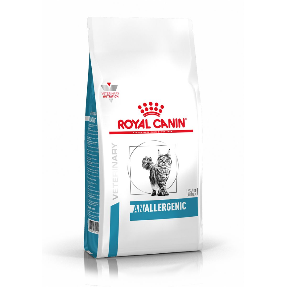 Envase de alimento Royal Canin Anallergenic Feline para gatos