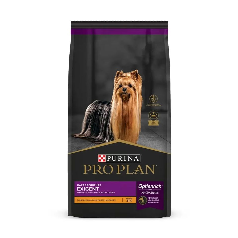 Envase de alimento Pro Plan Exigent razas pequeñas para perros