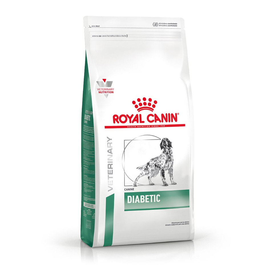 Envase de alimento Royal Canin Diabetic Canine para perros