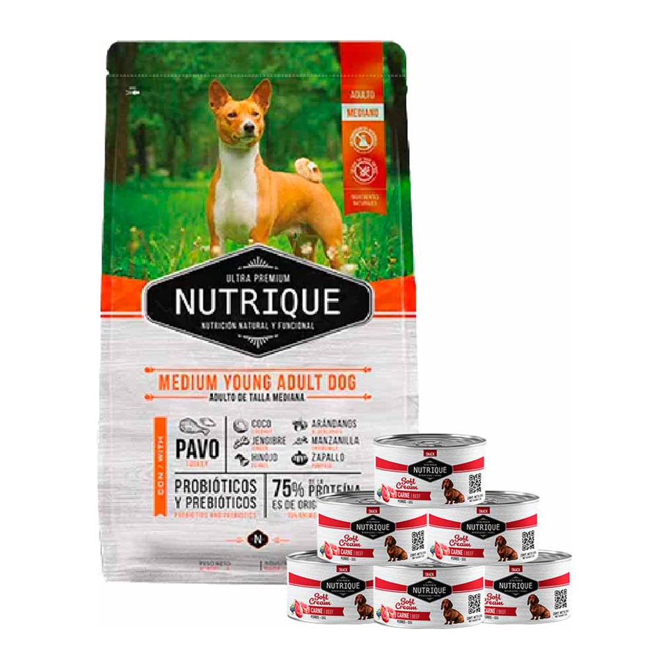 Alimento seco Nutrique - Perros Adultos - Seco - Razas Medianas - Medium Young Adult para perros