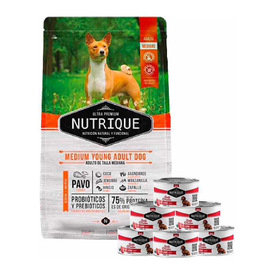 Alimento seco Nutrique - Perros Adultos - Seco - Razas Medianas - Medium Young Adult para perros