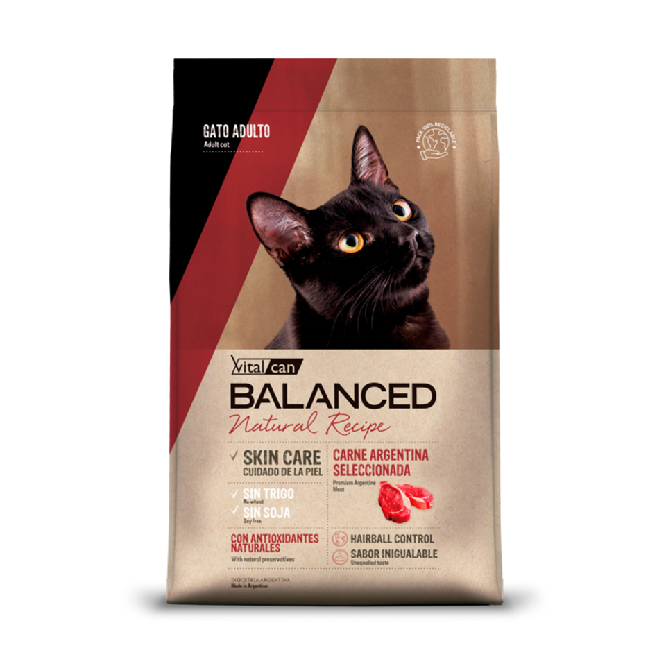 Vital Can Balanced Natural Recipe - Gatos Adultos - Seco - Carne Argentina Seleccionada