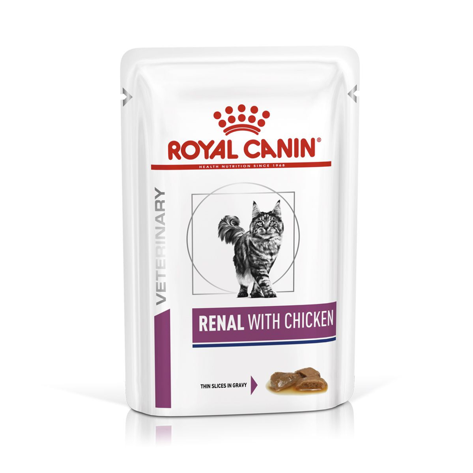 Envase de alimento Royal Canin Renal with Chicken para gatos