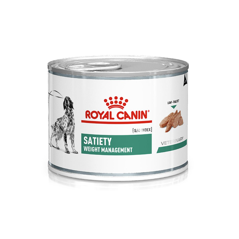 Envase de alimento Royal Canin Satiety Weight Management para perros