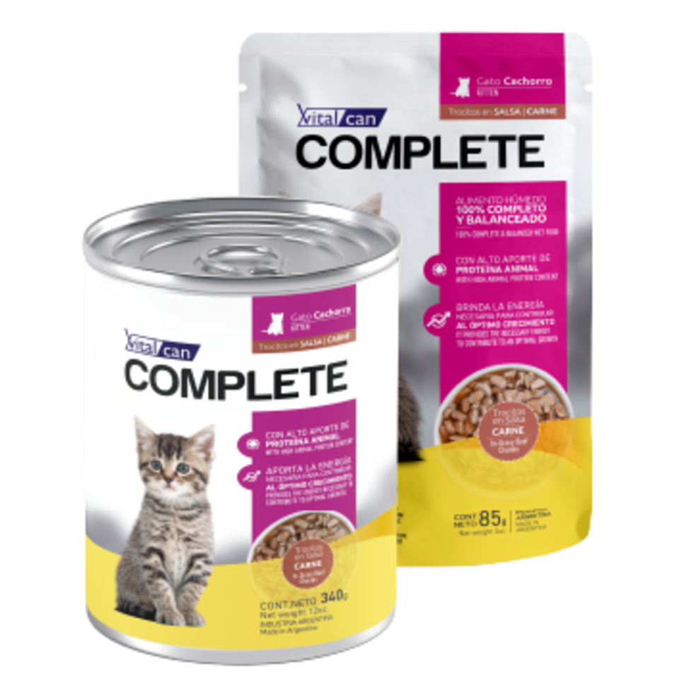 Vital Can Complete - Gatitos - Húmedo - Trocitos en Salsa - Carne