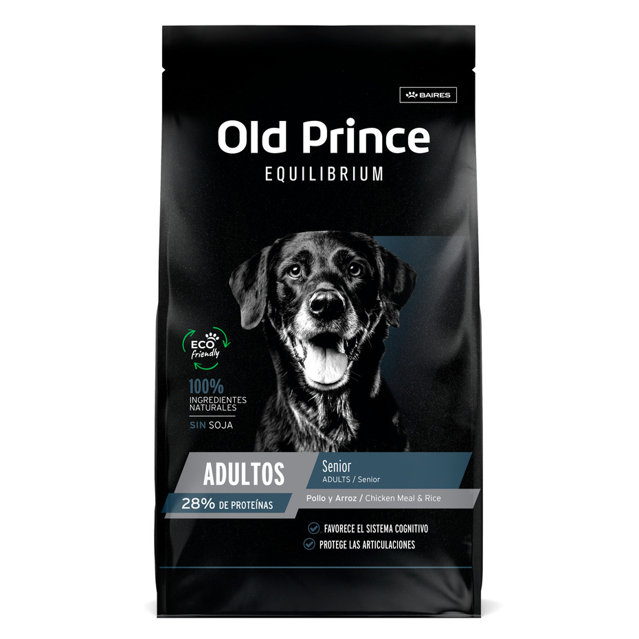 Envase de alimento Old Prince Adultos Senior Pollo y Arroz para perros