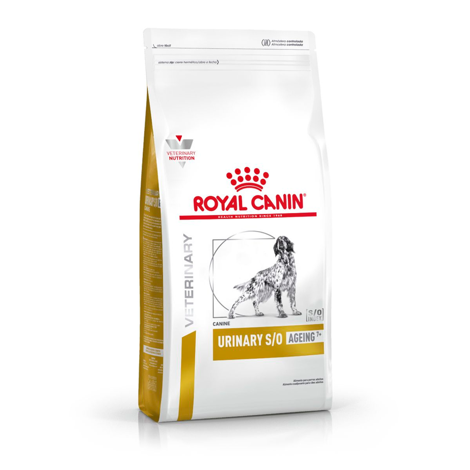Envase de alimento Royal Canin Urinary S/O Ageing 7+ para perros