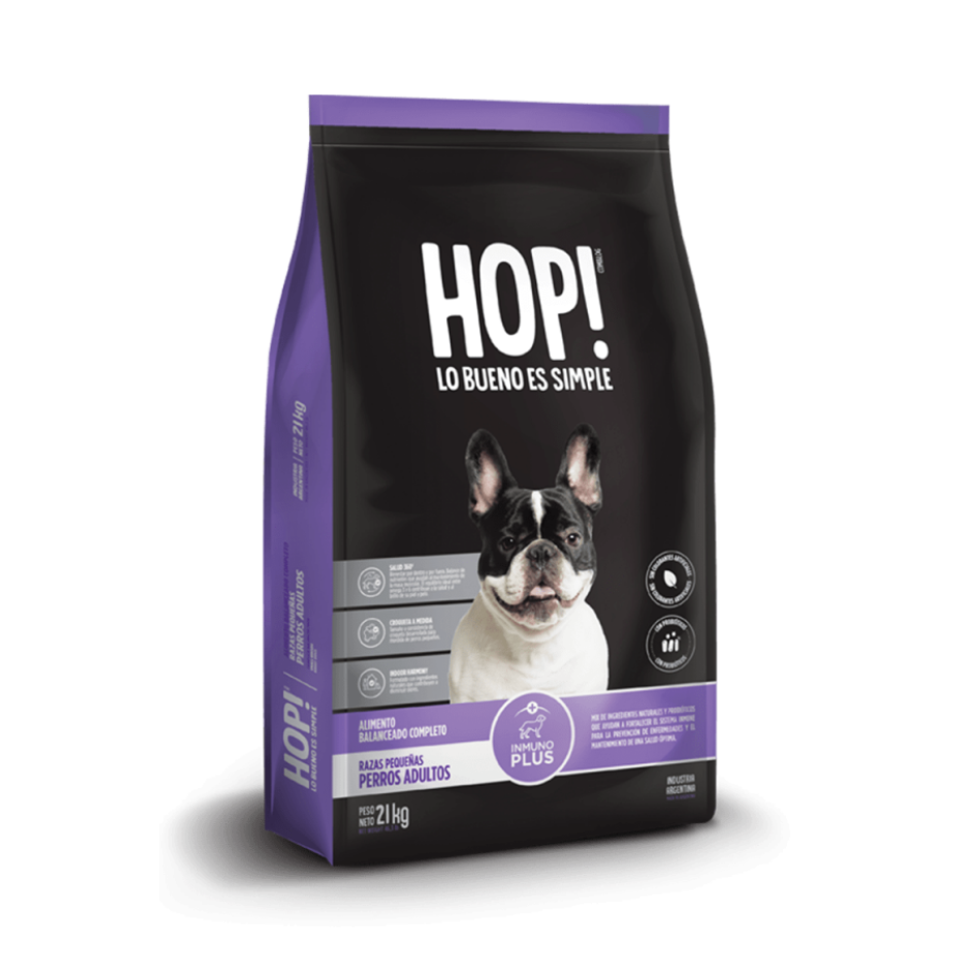 Hop! - Perros Adultos - Seco - Razas Pequeñas — envase del alimento