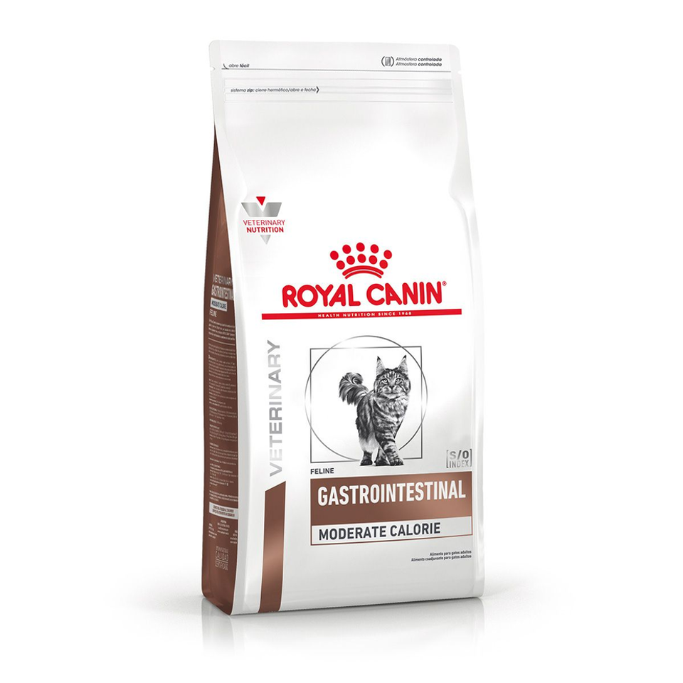 Envase de alimento Royal Canin Gastrointestinal Moderate Calorie para gatos