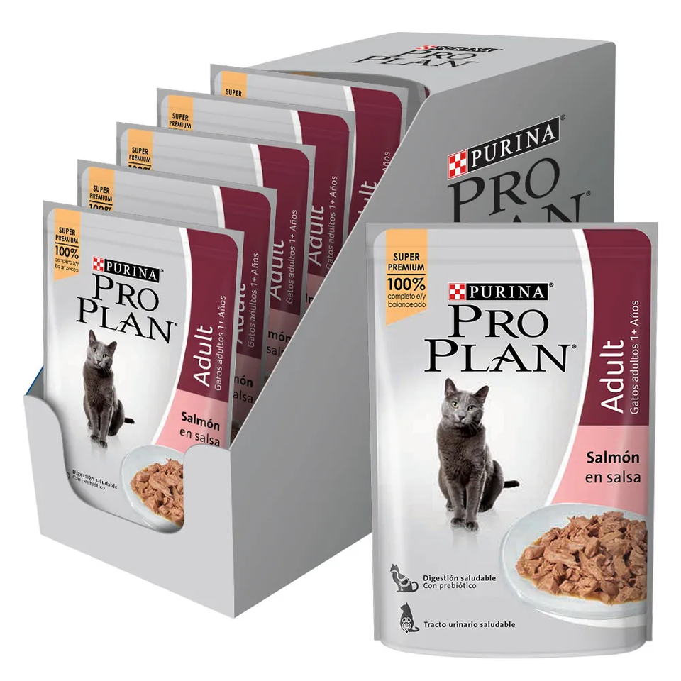 Envase de alimento Pro Plan Salmón en Salsa adultos para gatos