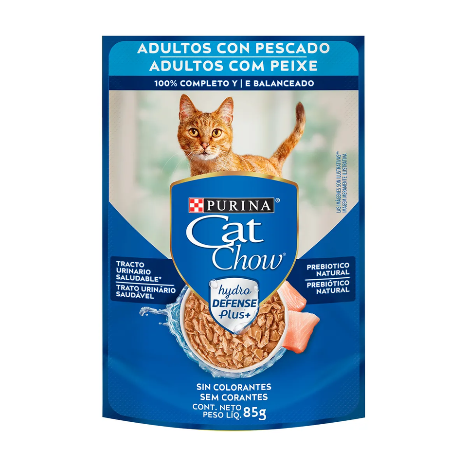 Envase de alimento Cat Chow Adultos Pescado Defense Hydro para gatos