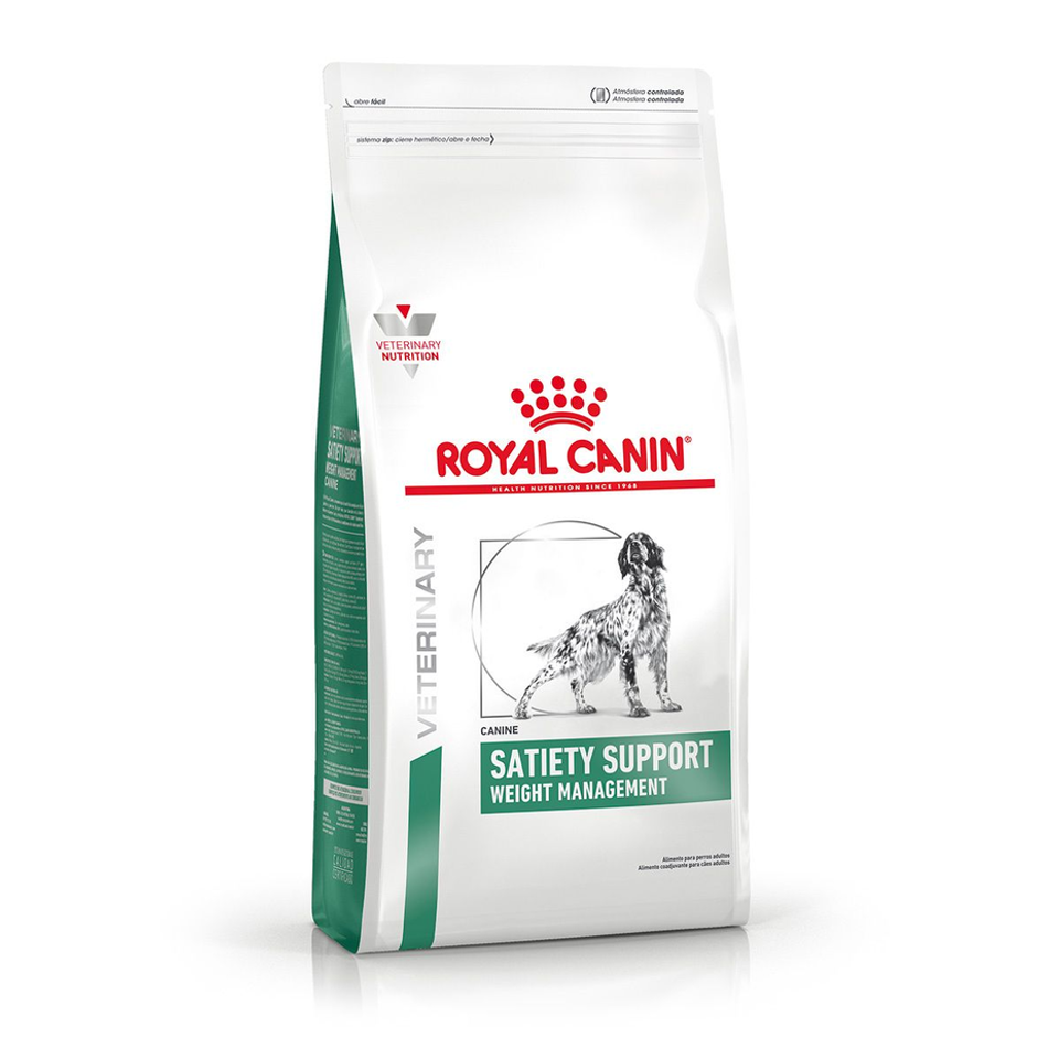 Envase de alimento Royal Canin Satiety Support Weight Management Canine para perros