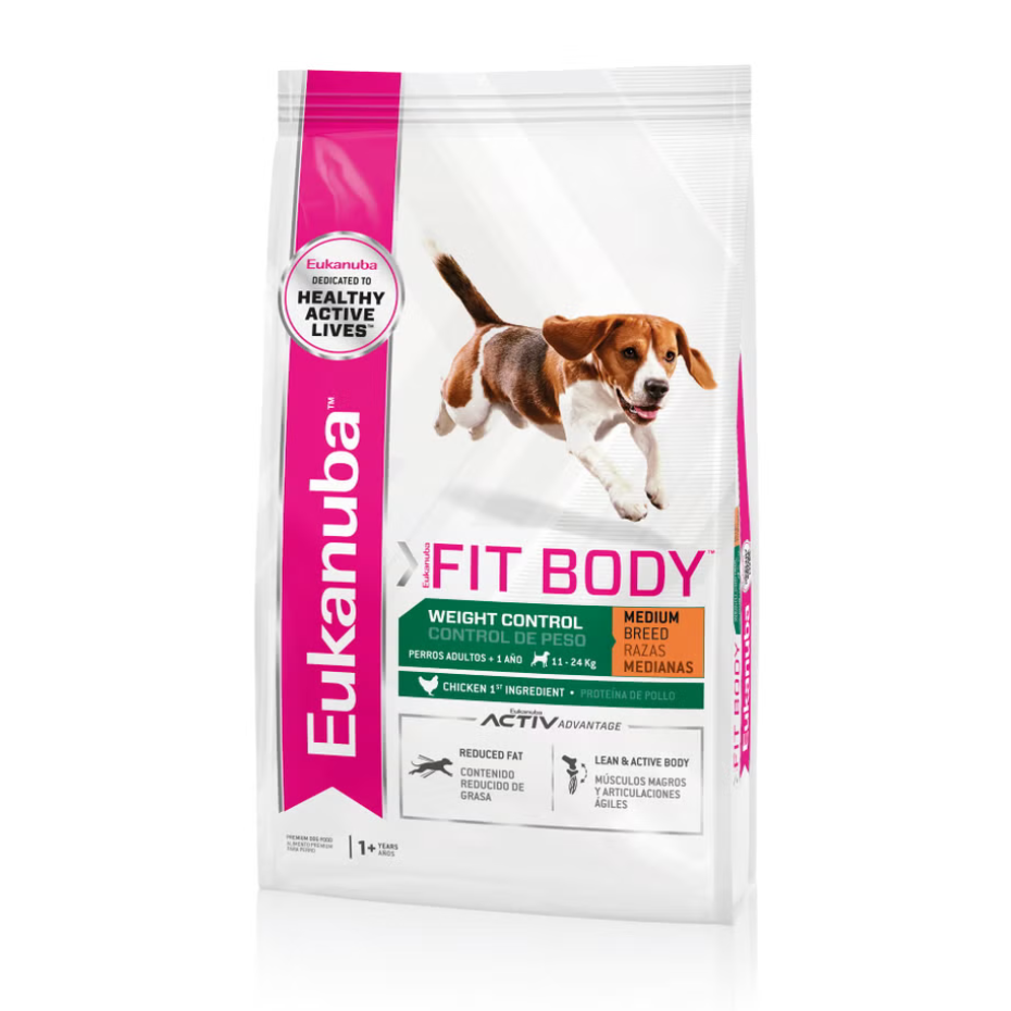 Bolsa de alimento Eukanuba Fit Body Medium Breed para perros adultos de razas medianas