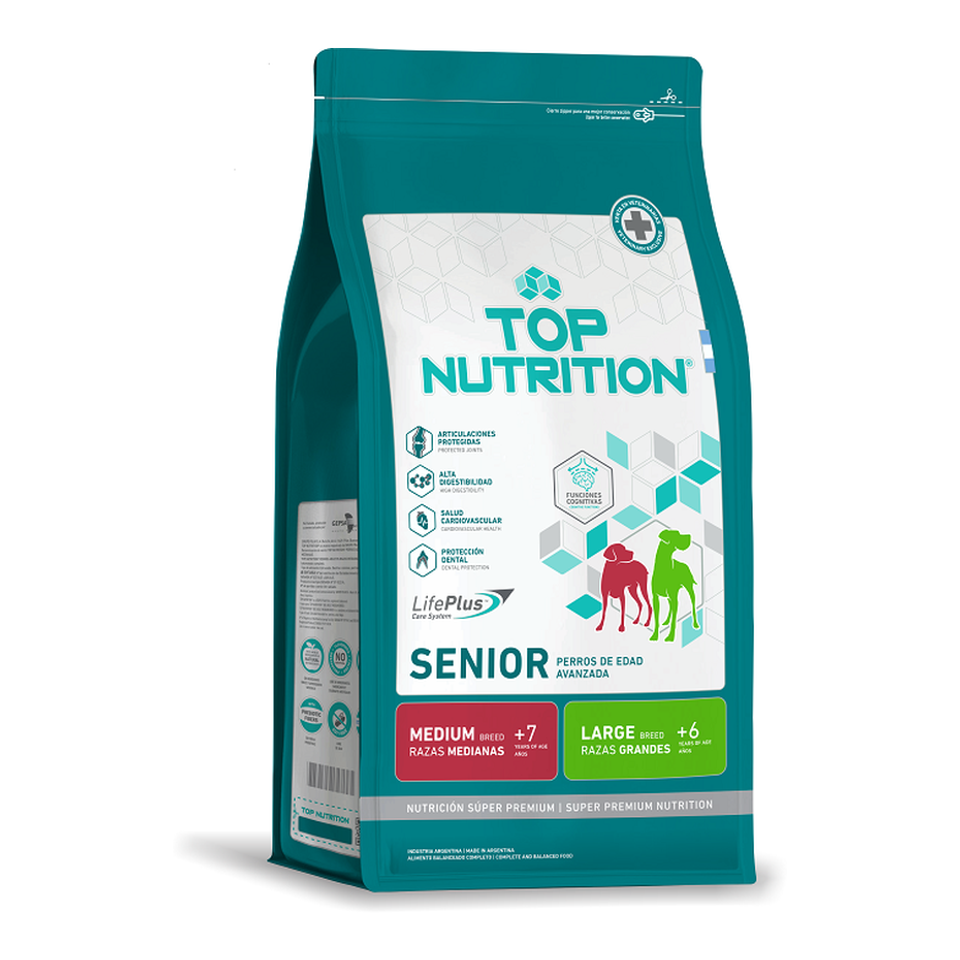Envase Top Nutrition - Perros - Senior Razas Medianas y Grandes - Seco