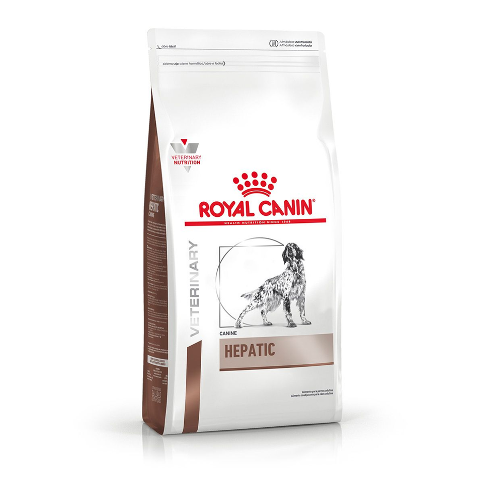 Envase de alimento Royal Canin Hepatic Canine para perros