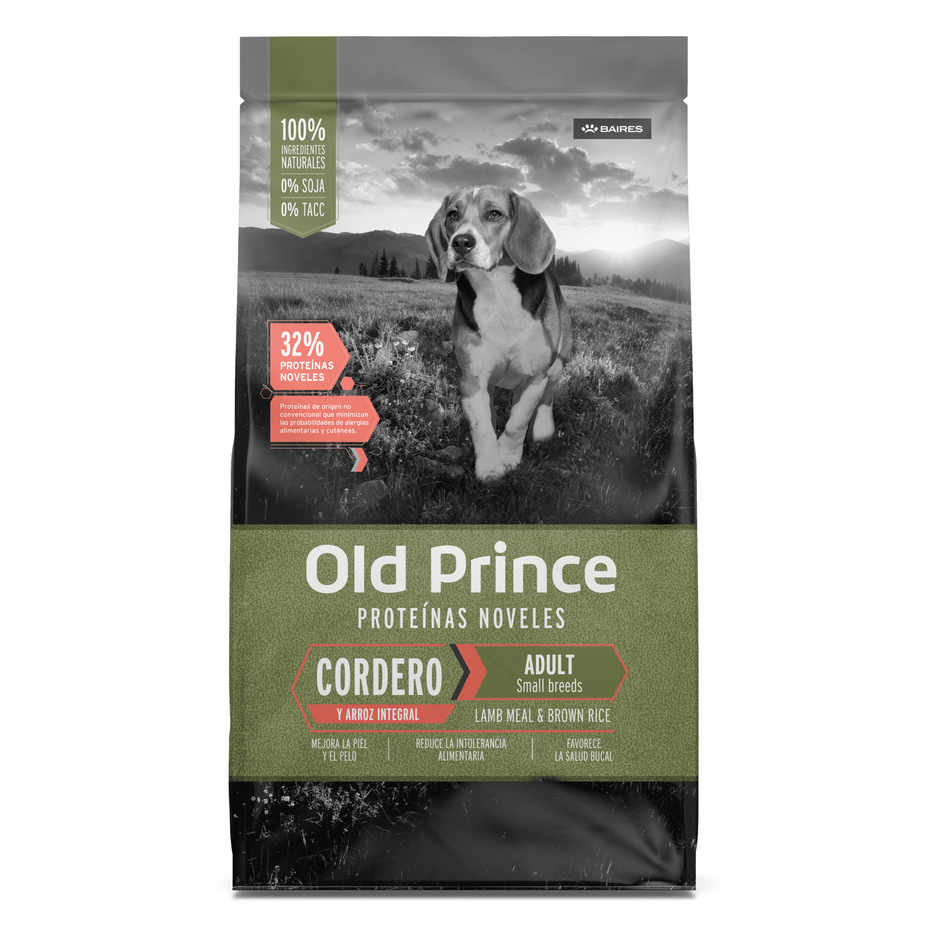 Envase de alimento Old Prince Adultos Razas Pequeñas Cordero y Arroz Integral para perros