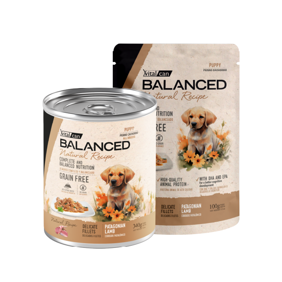 Vital Can Balanced Natural Recipe - Perros Cachorros - Húmedo - Delicados Filetes - Cordero