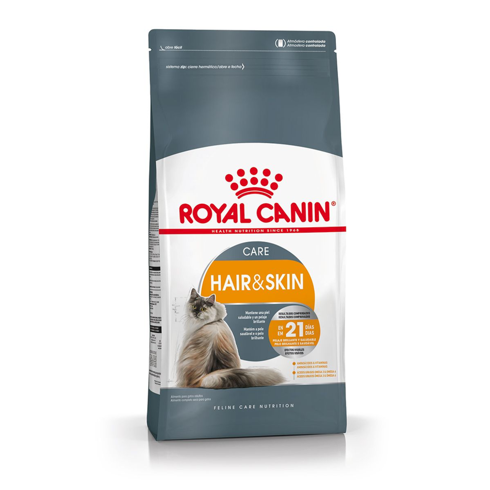 Envase de alimento Royal Canin Hair & Skin Care para gatos