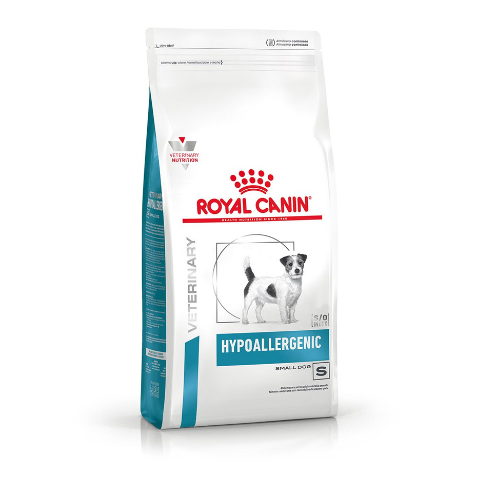 Envase de alimento Royal Canin Hypoallergenic Small Dog para perros