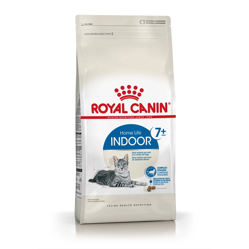 Envase de alimento Royal Canin Indoor 7+ para gatos