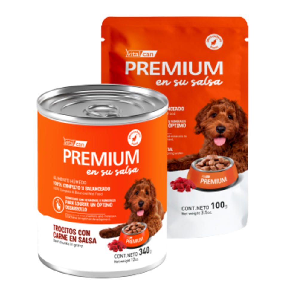 Vital Can Premium - Perros Cachorros - Húmedo - Trocitos en Salsa - Carne