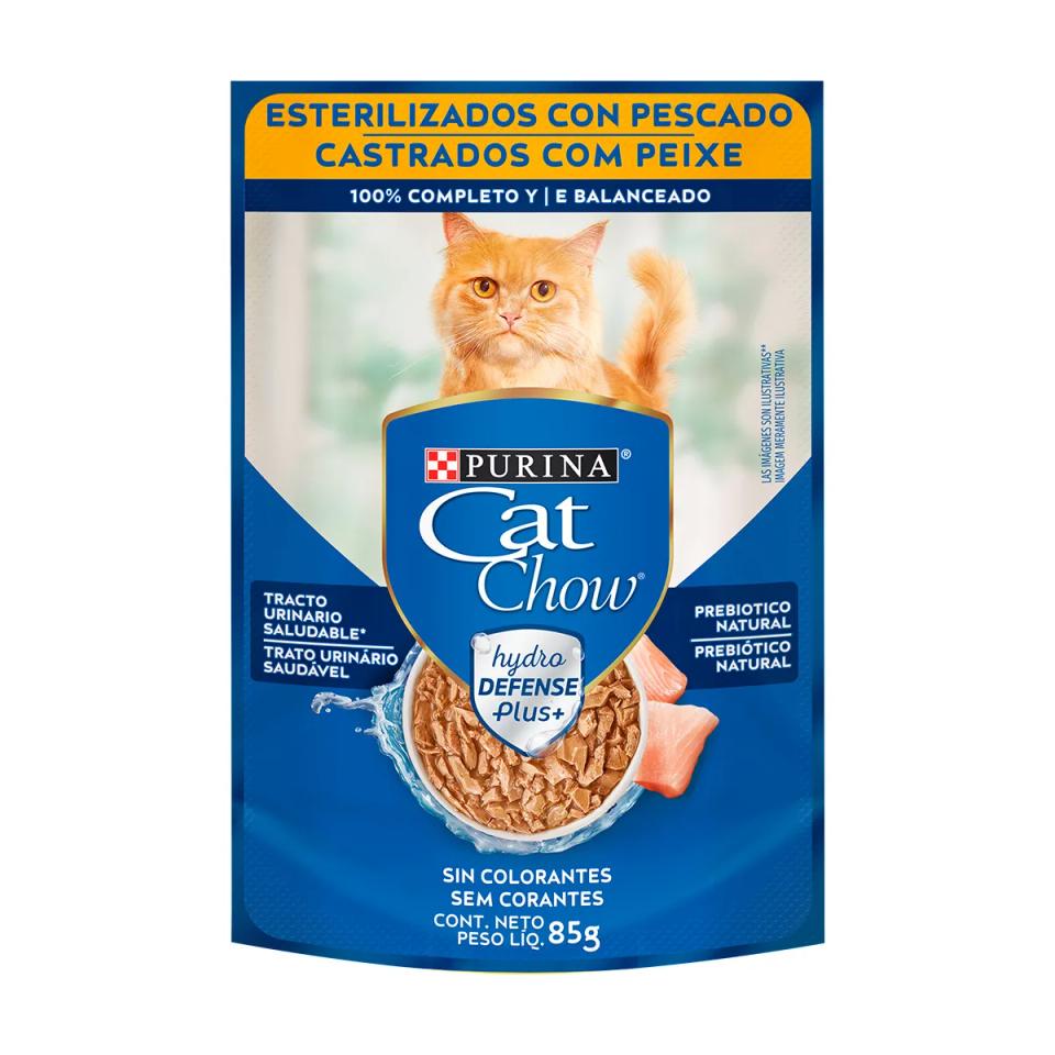 Envase de alimento Cat Chow Esterilizados Pescado Defense Hydro para gatos
