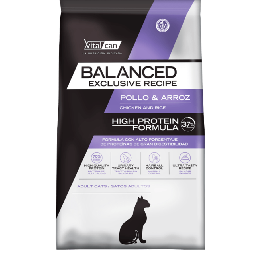 Vital Can Balanced - Gatos Adultos - Seco - Exclusive Recipe High Protein - Pollo y Arroz