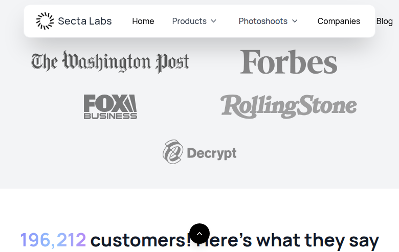 Secta AI press coverage — featured in Washington Post, Forbes, Fox Business, Rolling Stone, Decrypt with 196K customers